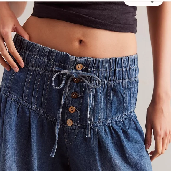 Free People Forget Me Knot Wide Leg Jeans S We The Free - Picture 2 of 6